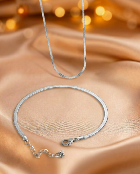 Zestaw biżuterii – Naszyjnik + Bransoletka Snake Chain